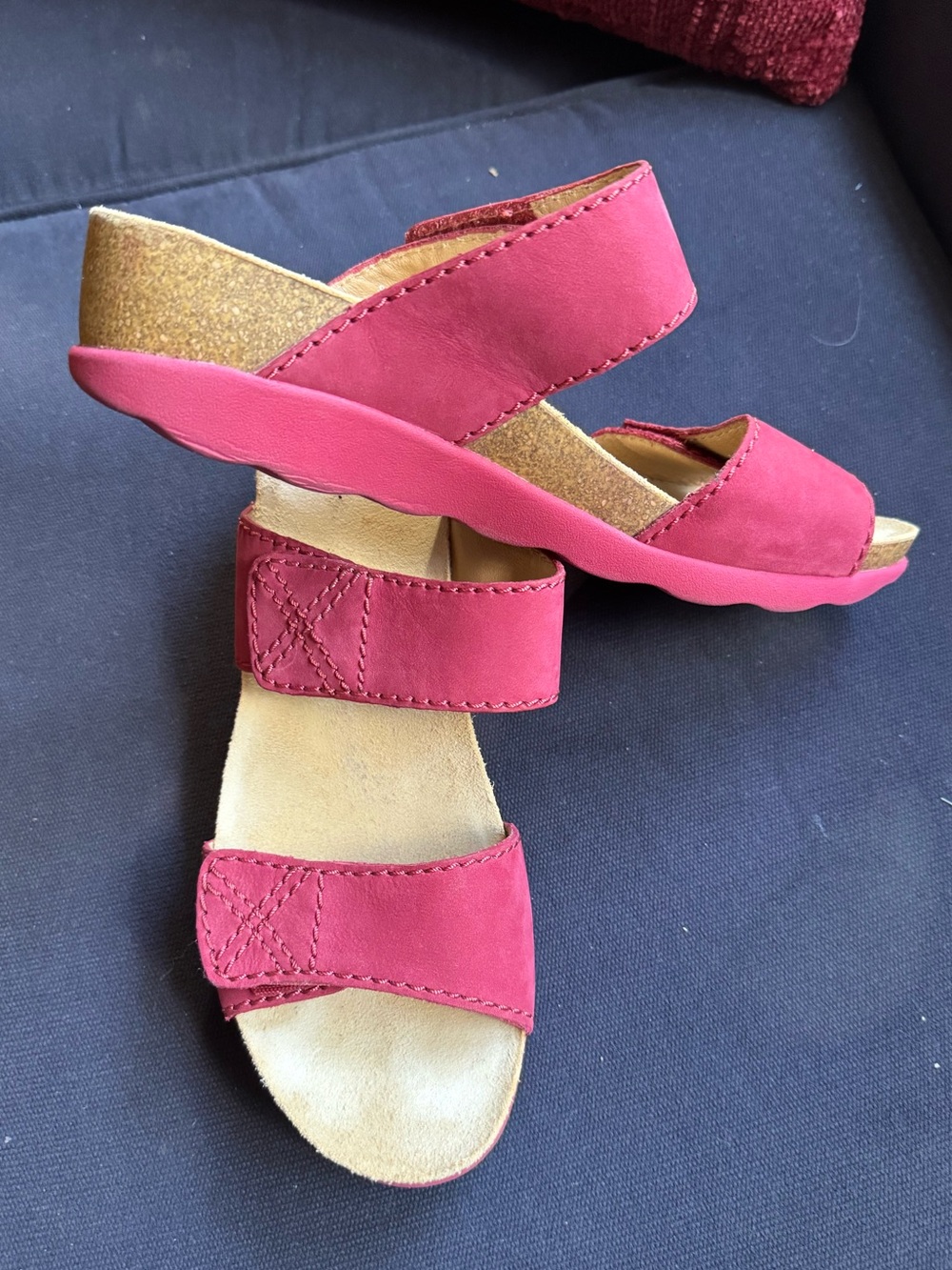 Dansko “Maddy” pink/red suede sandals 40